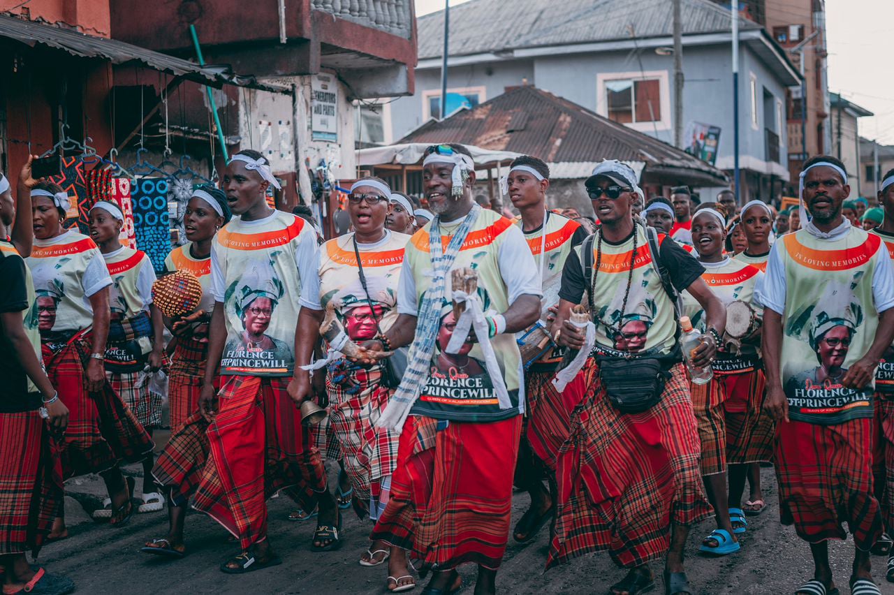 late Queen Florence T.J.T Princewill, wife of the late Amanyanabo of Kalabari Kingdom in Rivers  burial